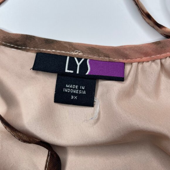 LYS Plus Size 3X Y2K Animal Print Cross Back Cami Slip Dress High-Low Hem - Picture 8 of 11